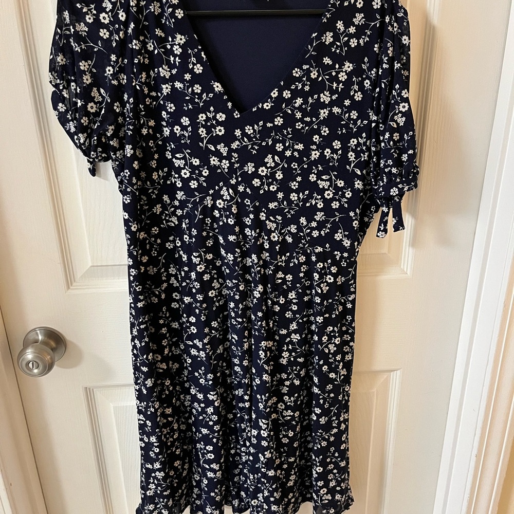 Floral Navy Midi Dress